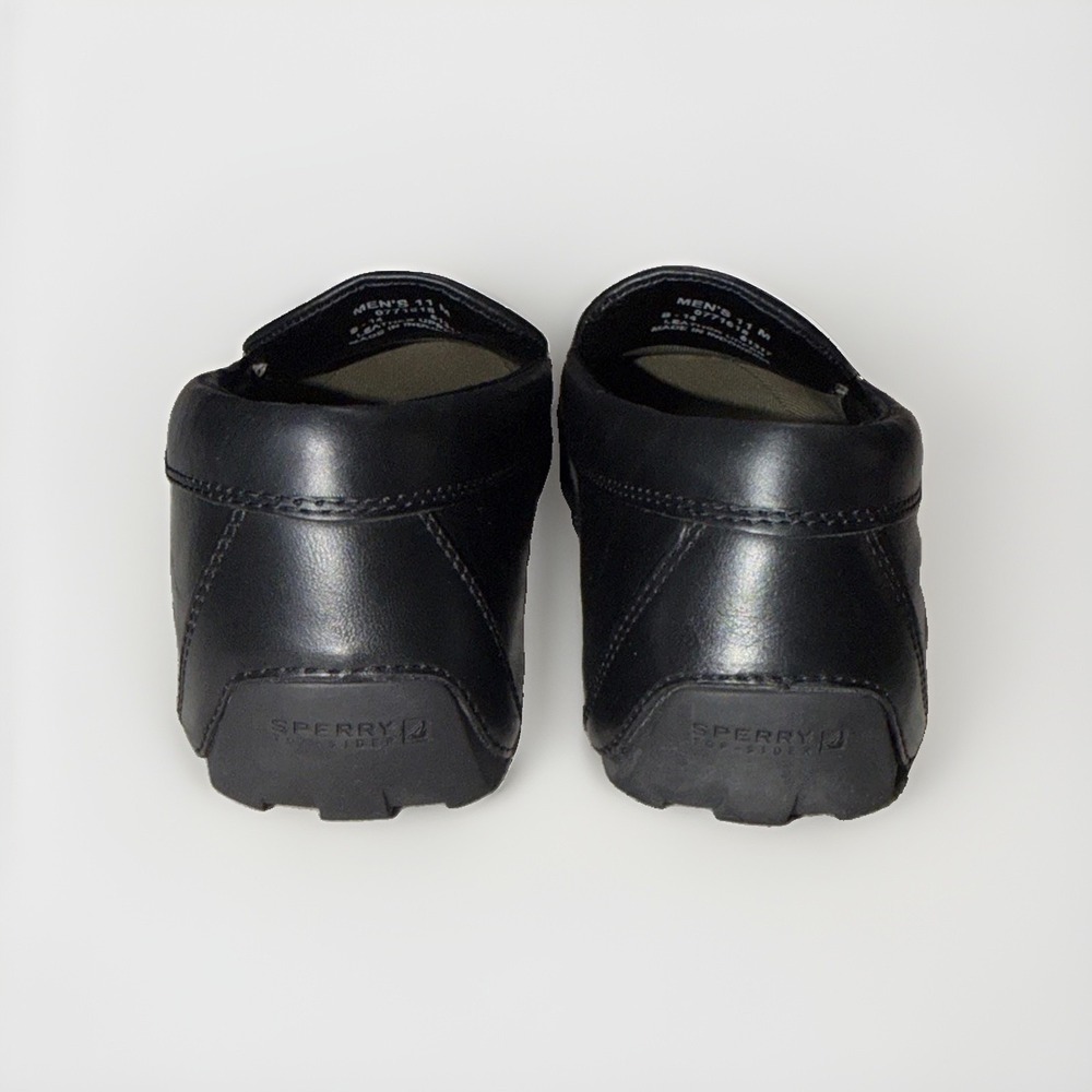 Sperry Top-Sider Pilot Black Smooth Leather Slip-On Driver Moc Loafer Men's 11M - Picture 4 of 12